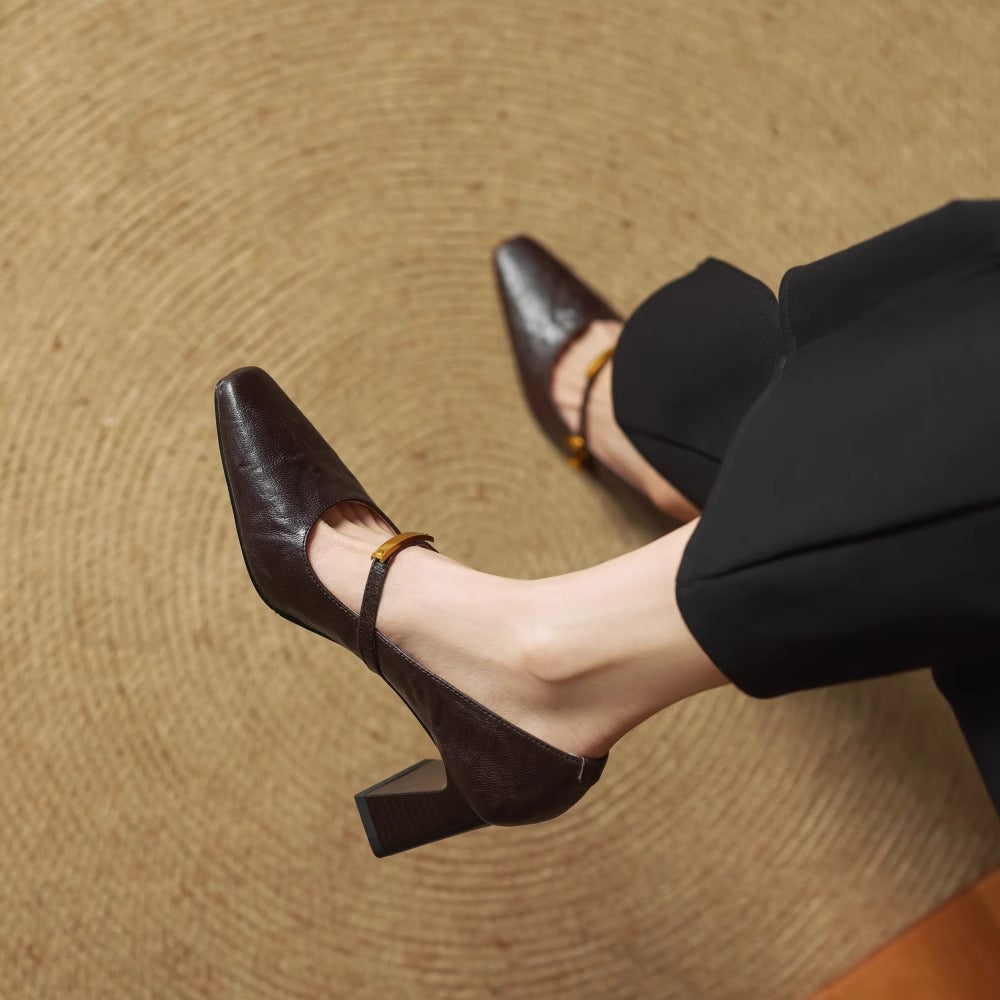 Naomi Genuine Leather Heels