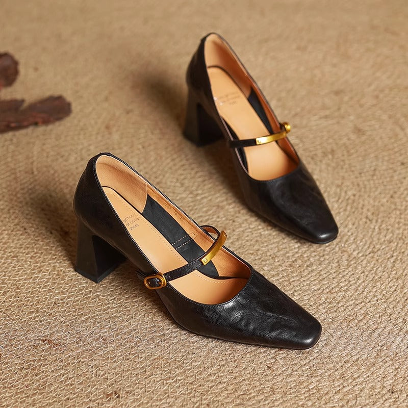 Naomi Genuine Leather Heels