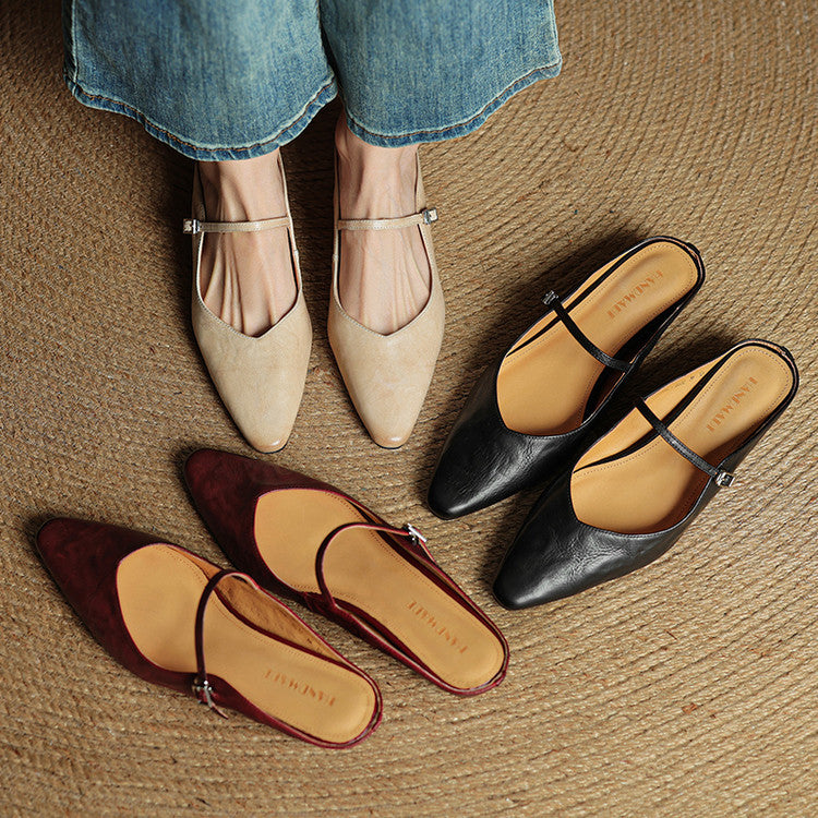 Serena Genuine Leather Mules