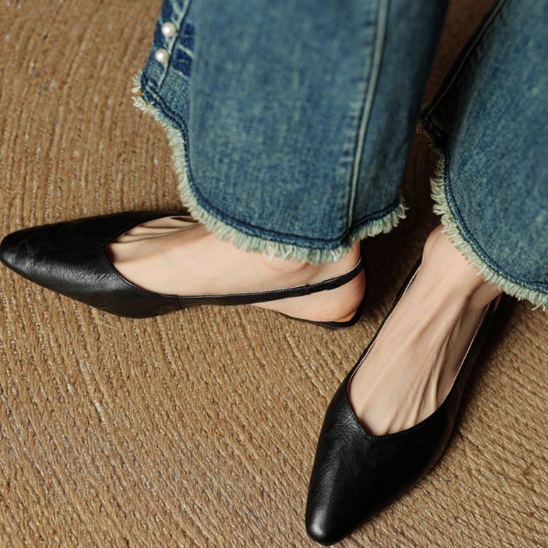 Amelie Genuine Leather Slingbacks