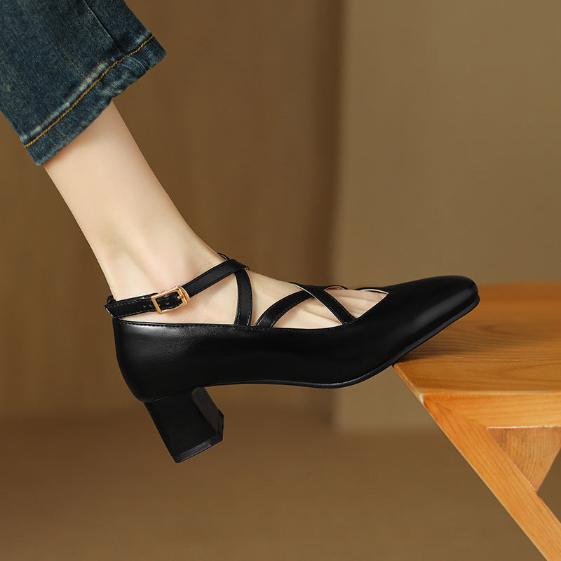 Elva Leather Heels