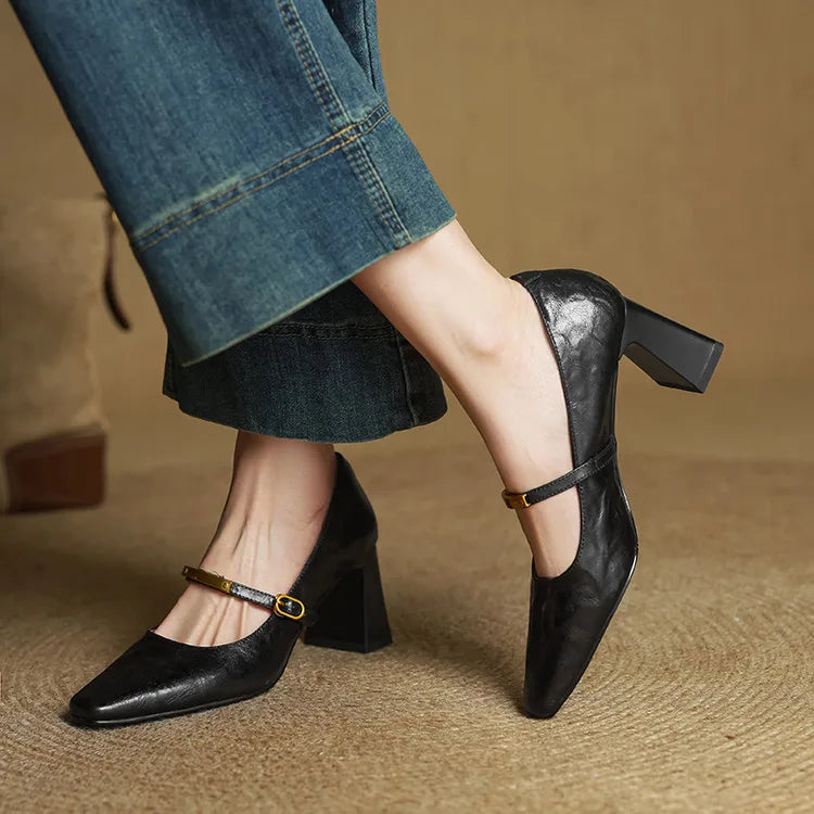 Naomi Genuine Leather Heels