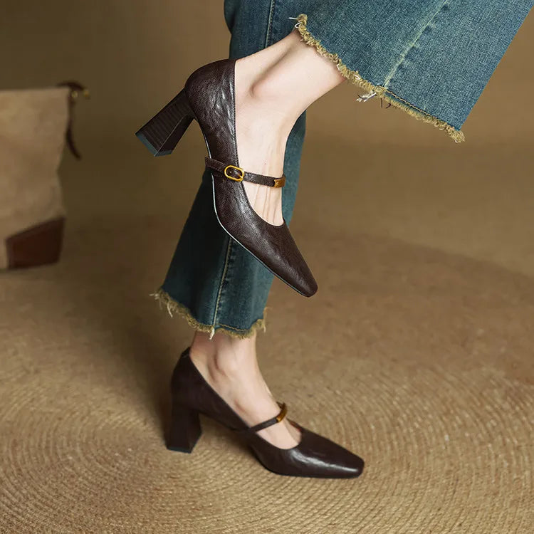 Naomi Genuine Leather Heels