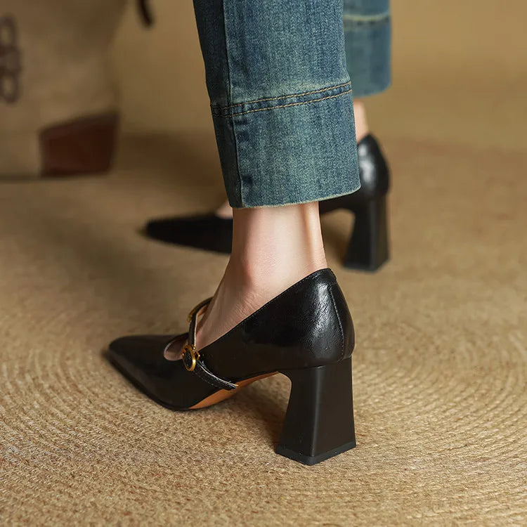 Naomi Genuine Leather Heels