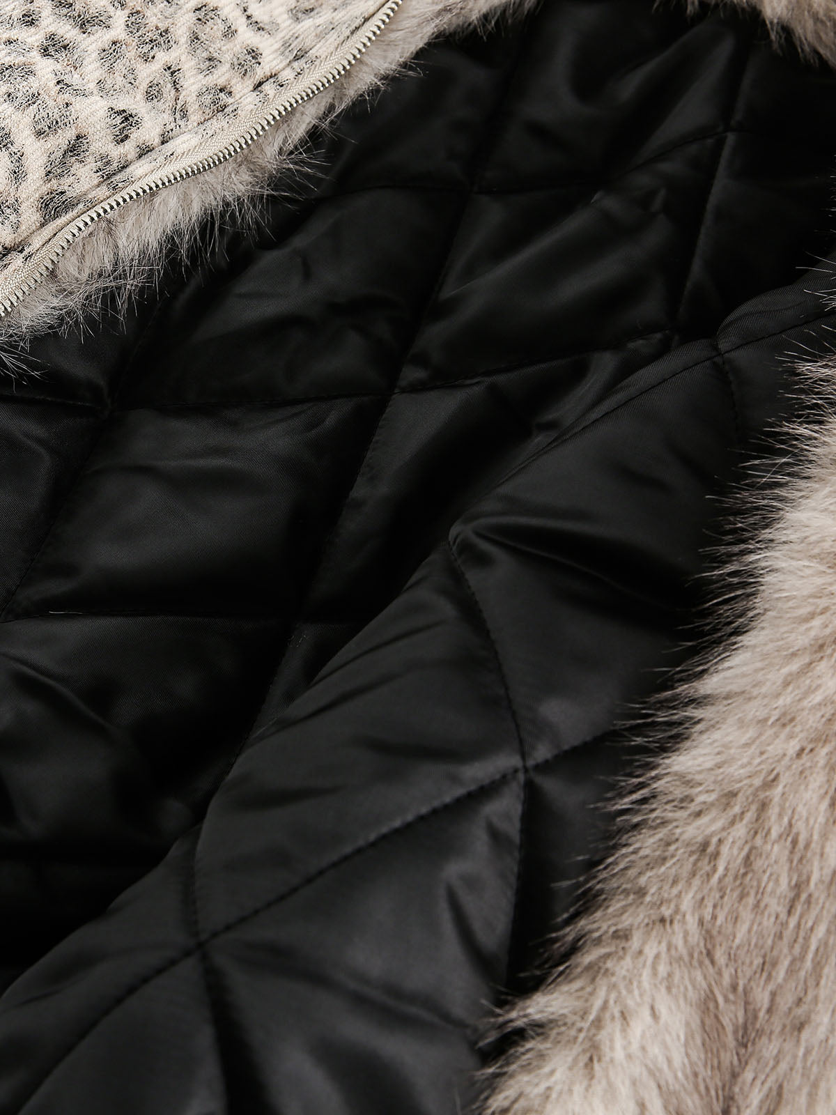 Cotton Cheetah Print Mink Fur Hooded Jacket - 2270
