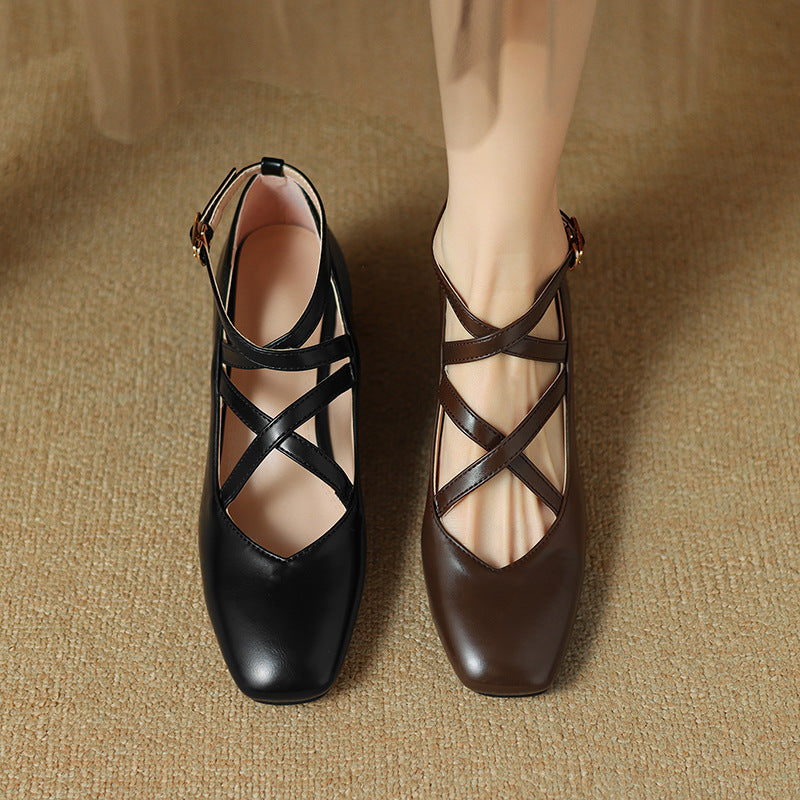 Elva Leather Heels