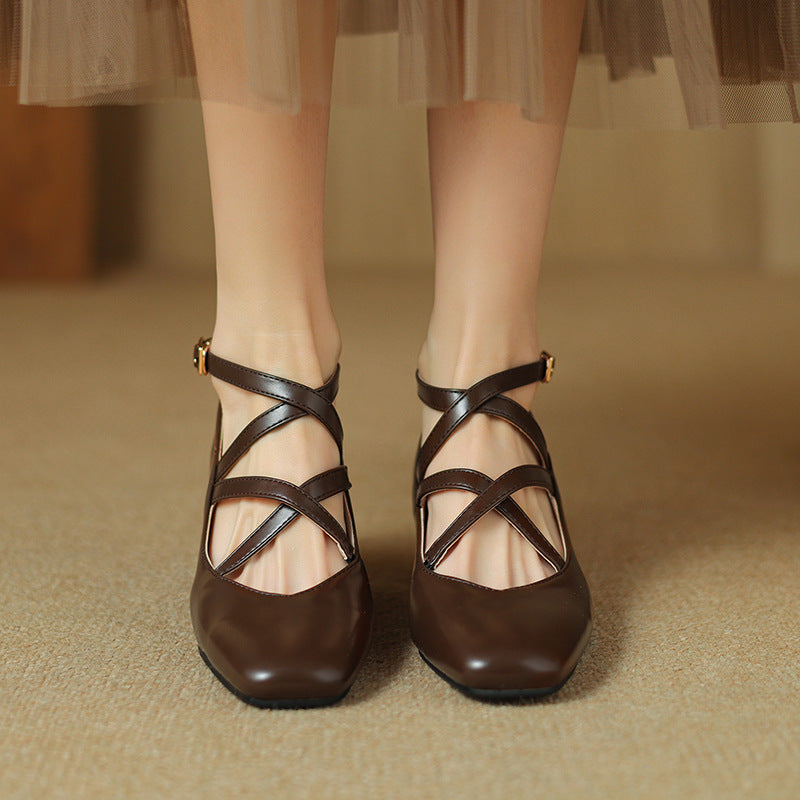 Elva Leather Heels
