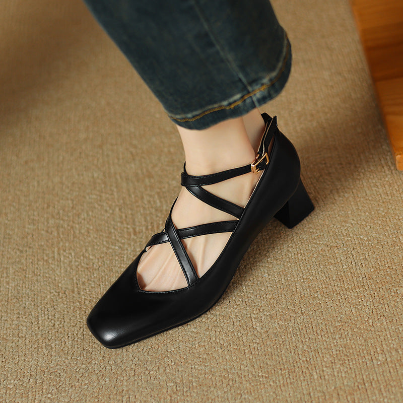 Elva Leather Heels