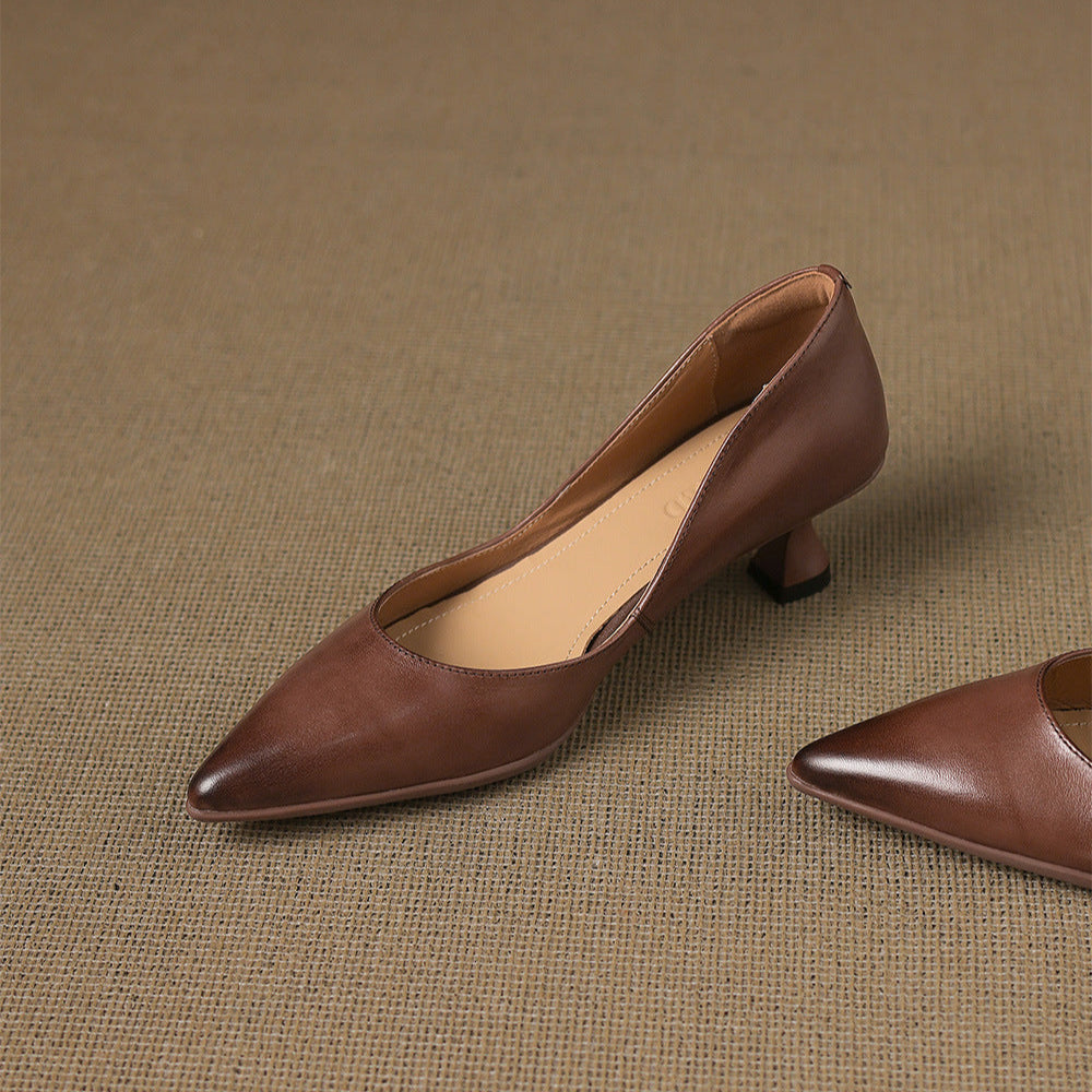 Nadine Genuine Leather Heels