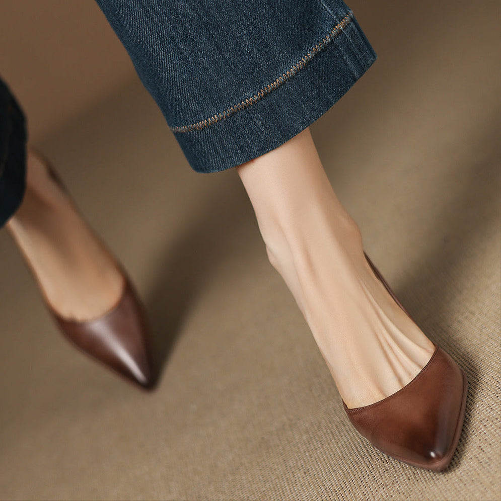 Nadine Genuine Leather Heels