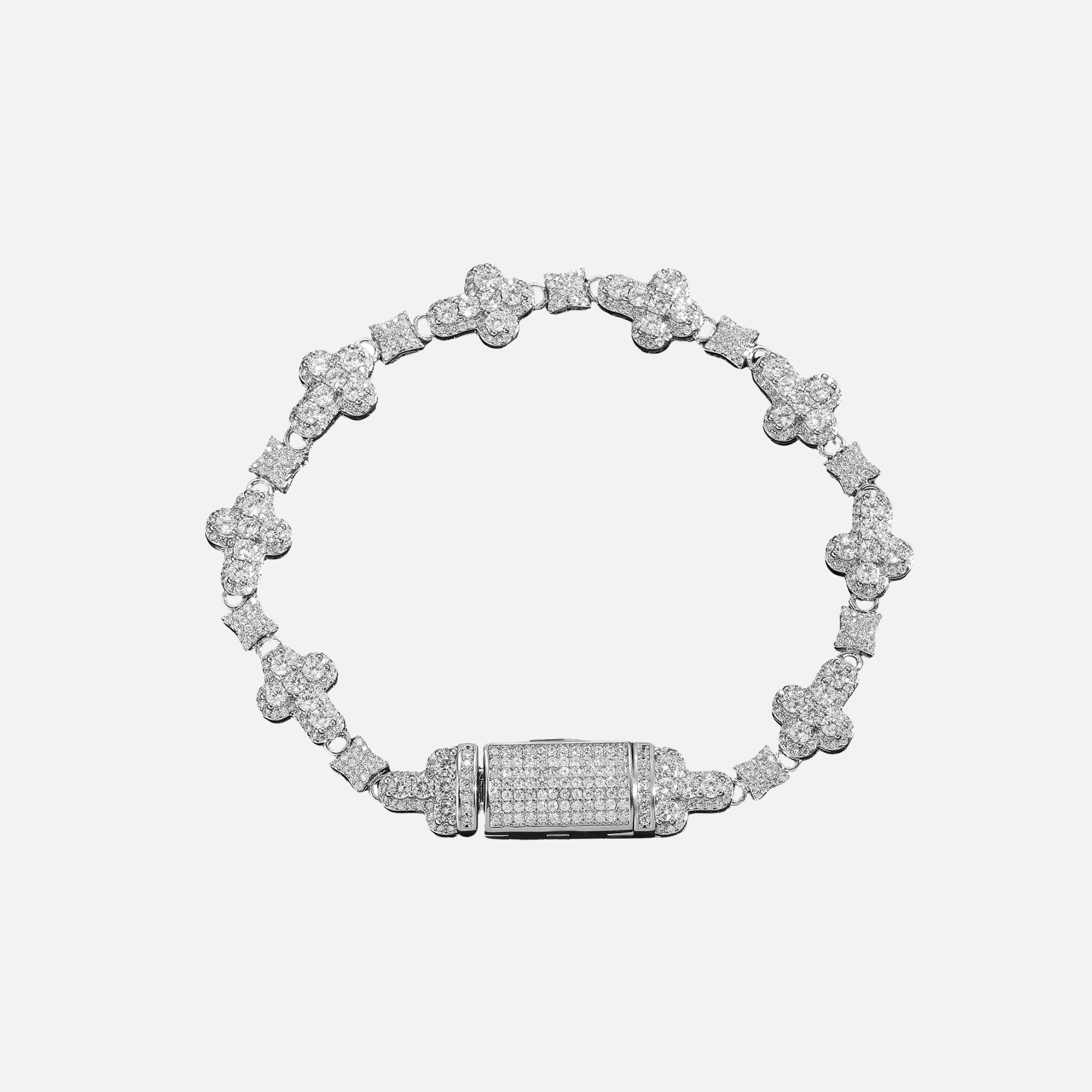 Clover Crystal Bracelet - Silver